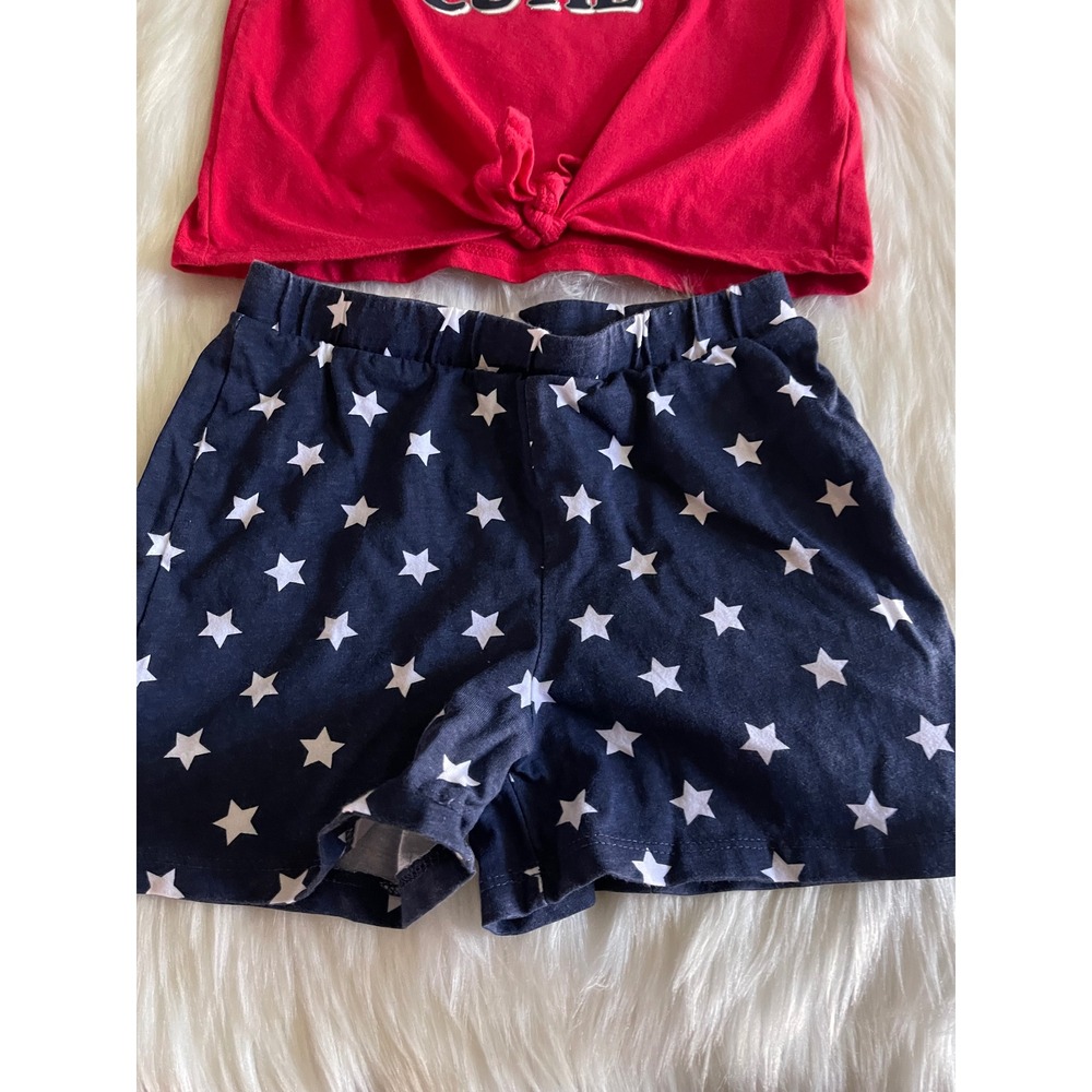 Childrens Place Girl's American Cutie 2-Piece Set -  Red Blue Size 5T Used - Picture 3 of 6